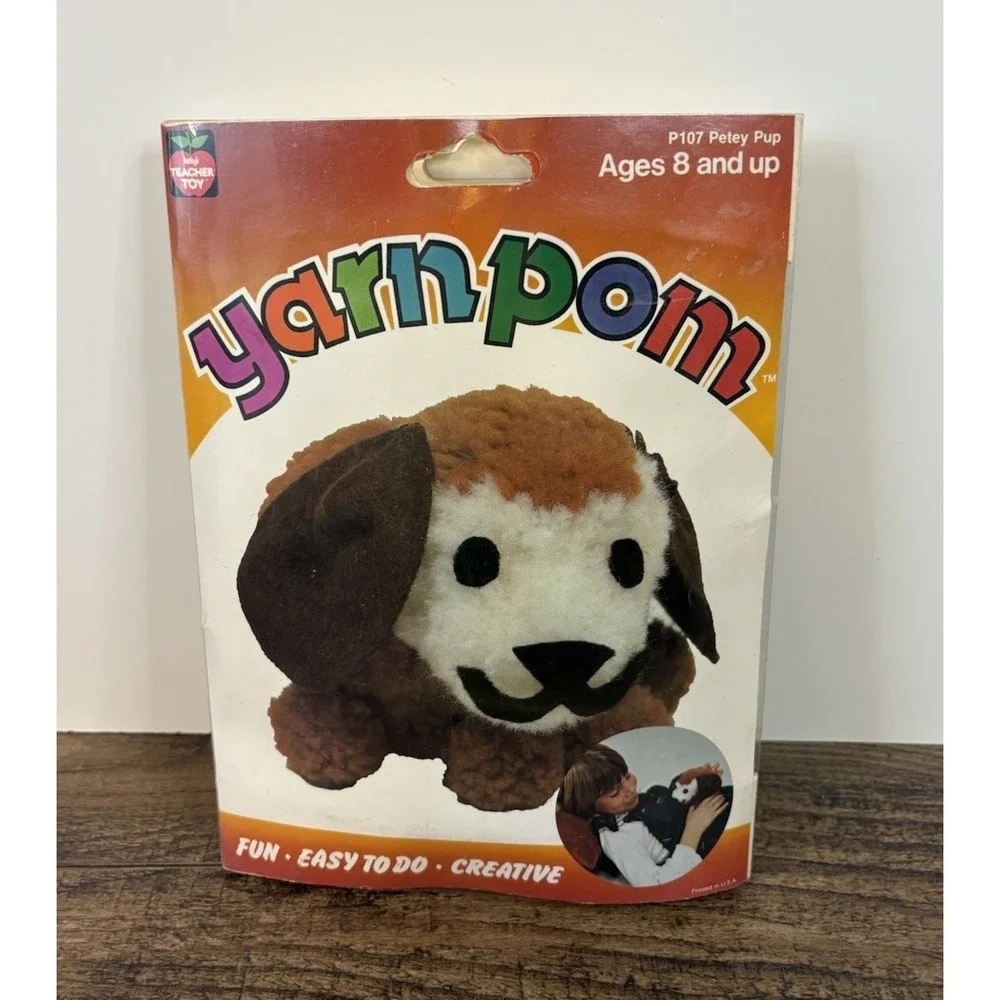 Vintage Yarn Pom Puppy Dog Craft Kit Pom Pom Pets Handicraft Kit